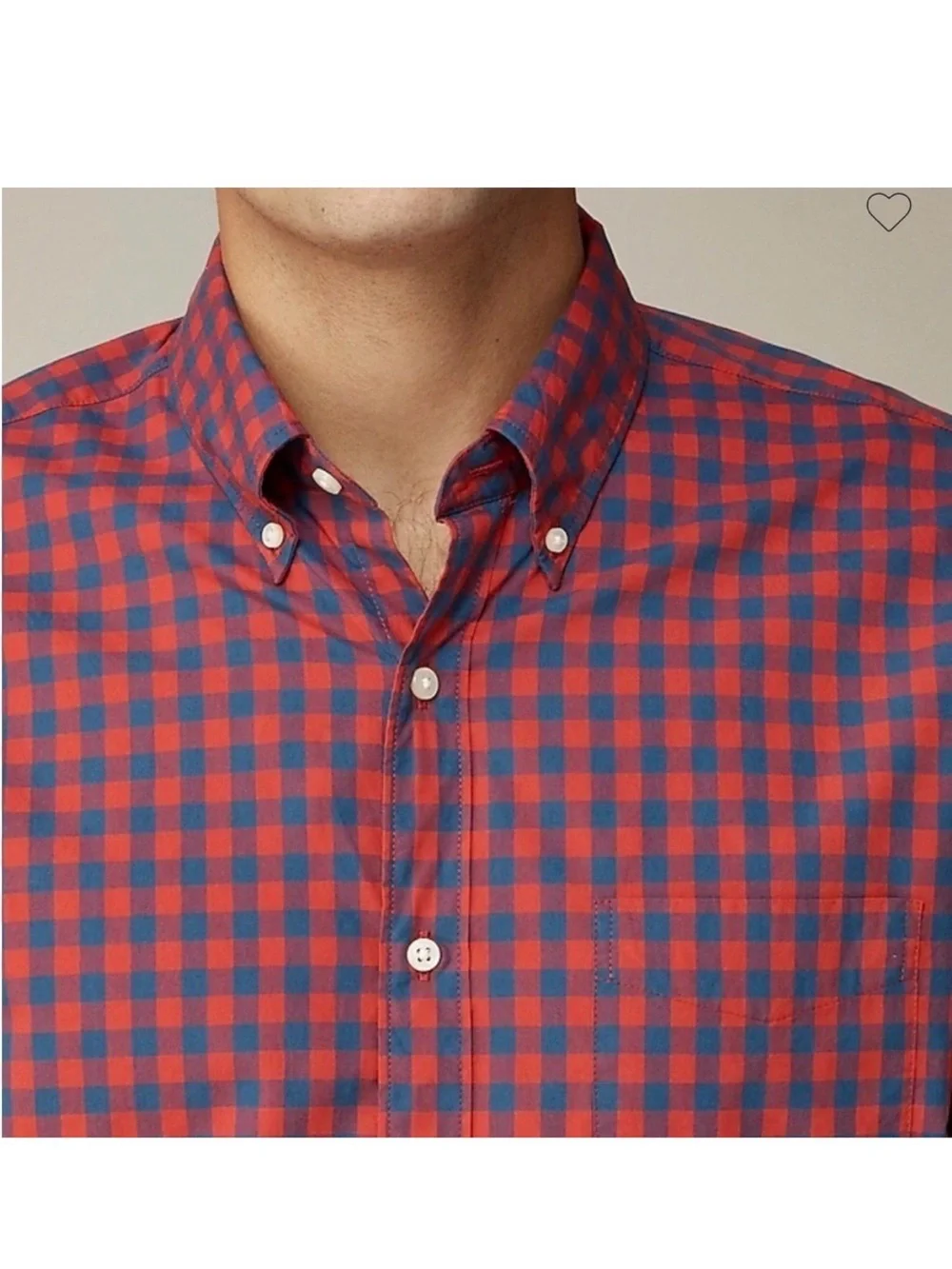 J. Crew Men’s Red & Blue Check Button-Down Shirt Classic Secret Wash
